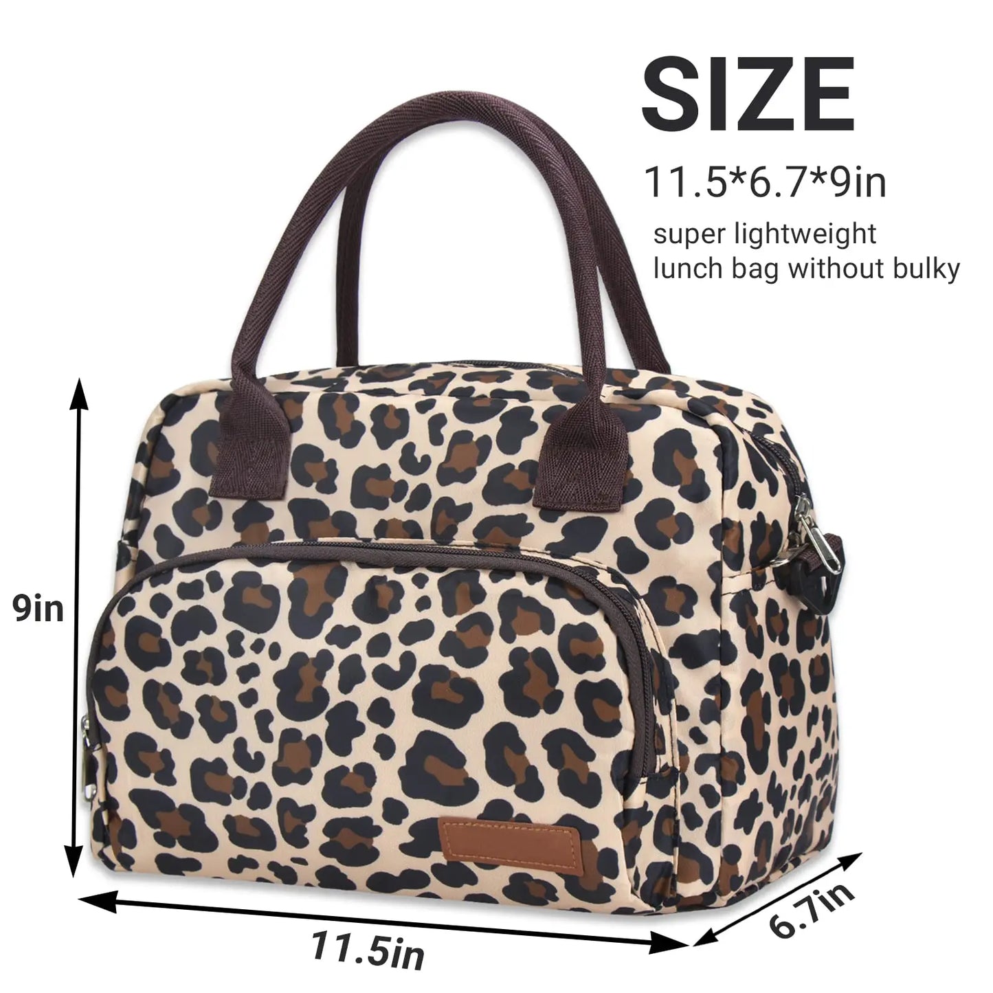 Leopard Lunch Box Insulated Camping Bag With Detachable Shoulder Strap Large Thermal Bag Organizer For Adults Work Picnic