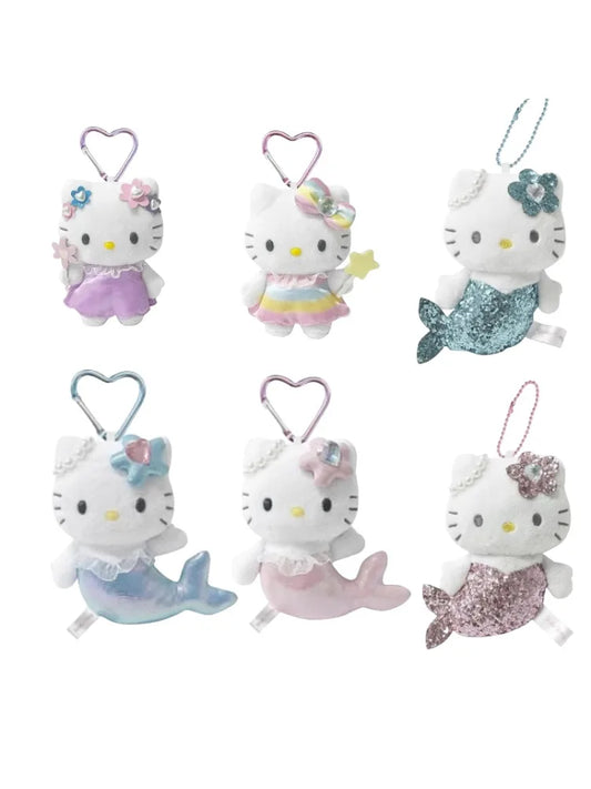 10cm Sanrio Hello Kitty NIC Unicorn Mermaid Long Legs Heiseic  Plush Doll Pendant Plush Kuromi My Melody Accessories For gril
