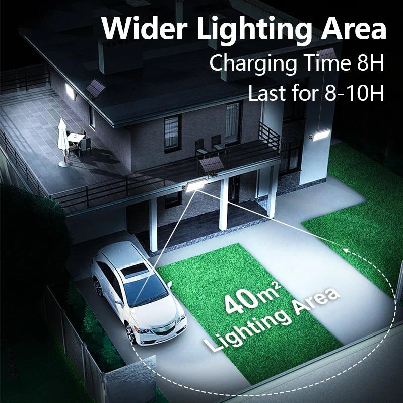 Outdoor Solar Motion Sensor Lights 400LED with Remote Control Flood Wall Lamp IP65 Waterproof Solar Powered Security Spot Lights