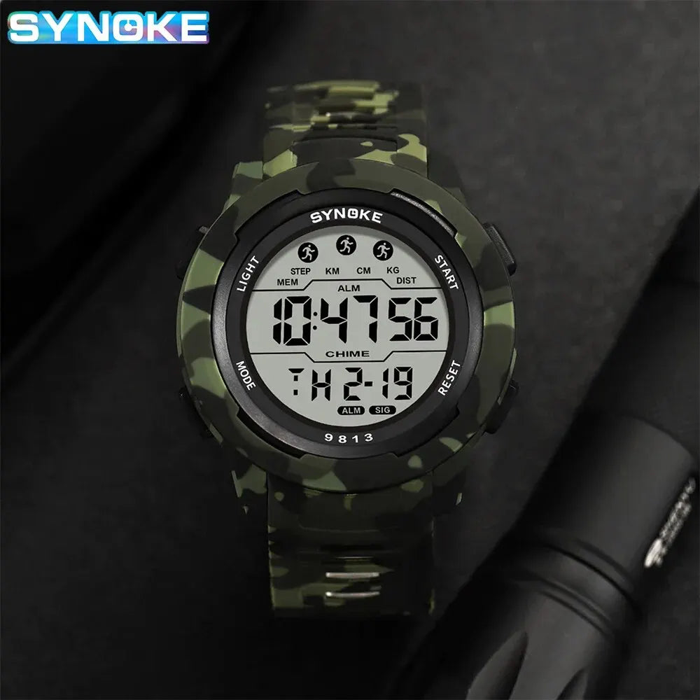 Retro Watch Men Outdoor Sports Multifunctional Waterproof Large Screen Display Luminous LED Digital For Men Fashion