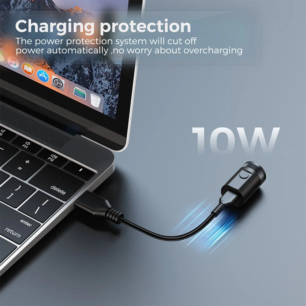 Flashlight Finger Light USB C Charge LED 360 Rotate Adjustable Ring Size Gadget Tool Good Bright Sport Night Fishing Glove Lamp