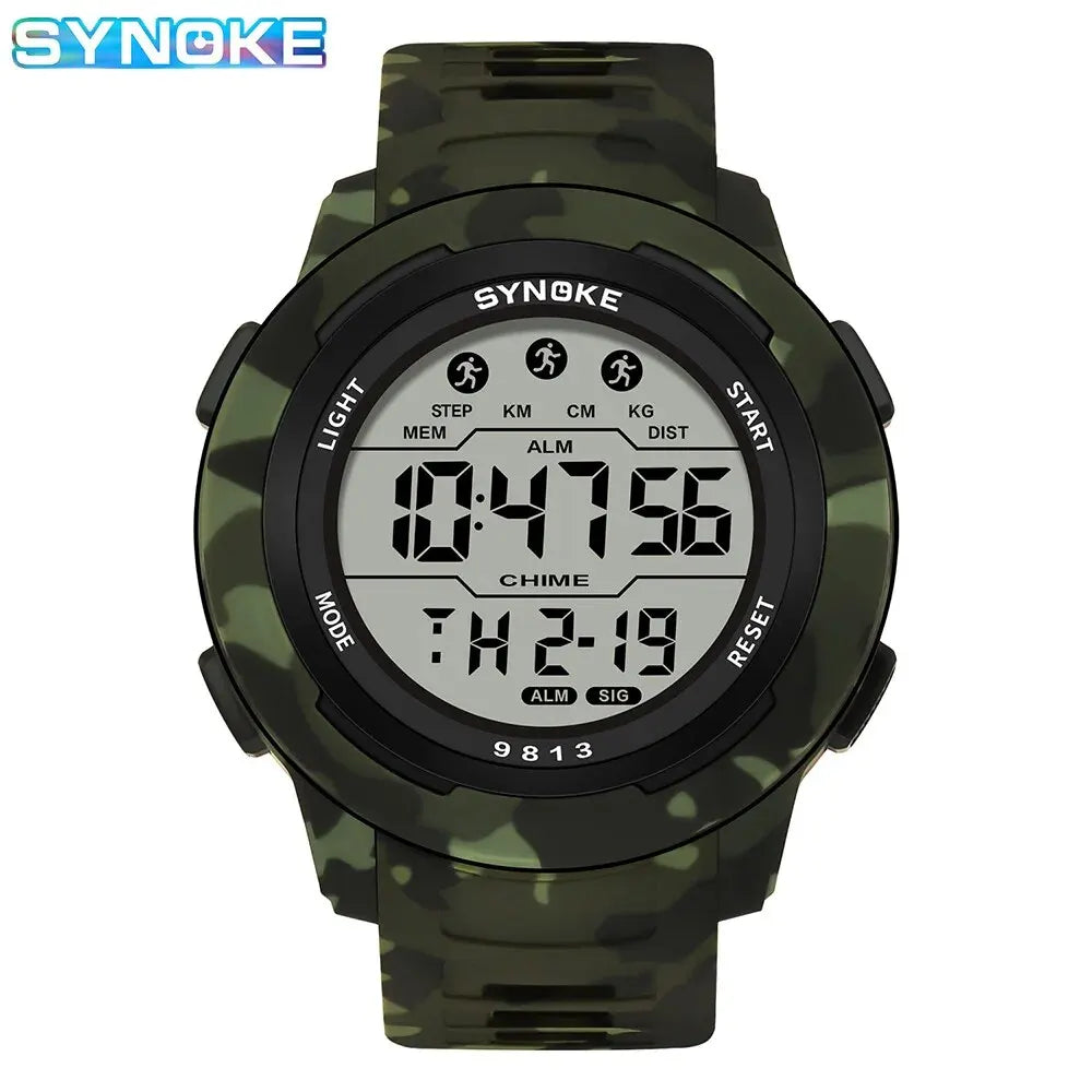 Retro Watch Men Outdoor Sports Multifunctional Waterproof Large Screen Display Luminous LED Digital For Men Fashion
