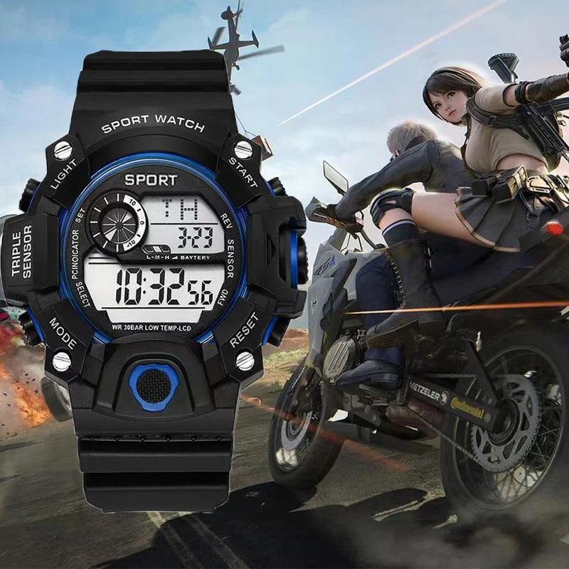 Men's Watch Digital Sports LED Backlight Electronic Watch Multi-function Alarm Date Chronograph Men's Outdoor Sports Clock The m