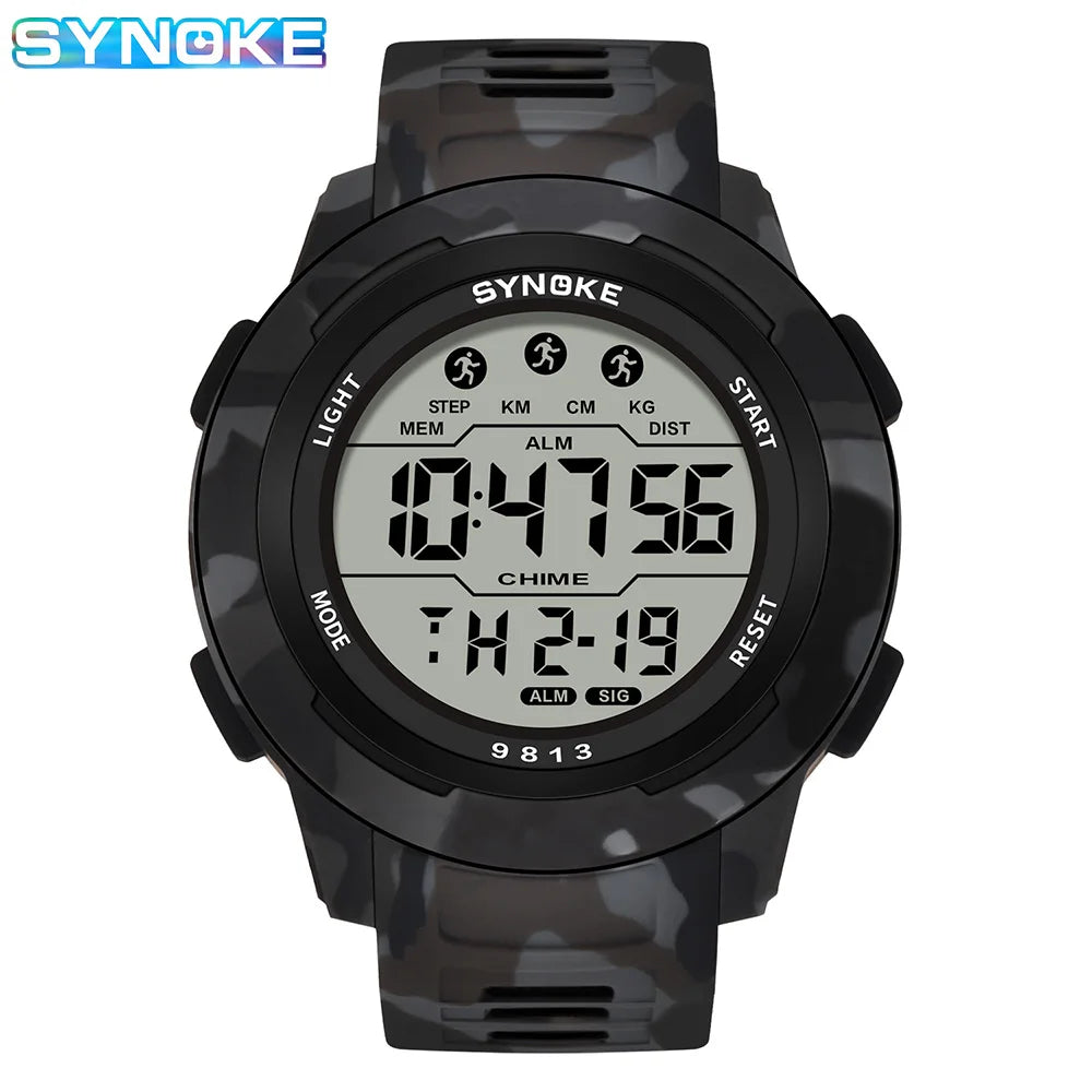Retro Watch Men Outdoor Sports Multifunctional Waterproof Large Screen Display Luminous LED Digital For Men Fashion
