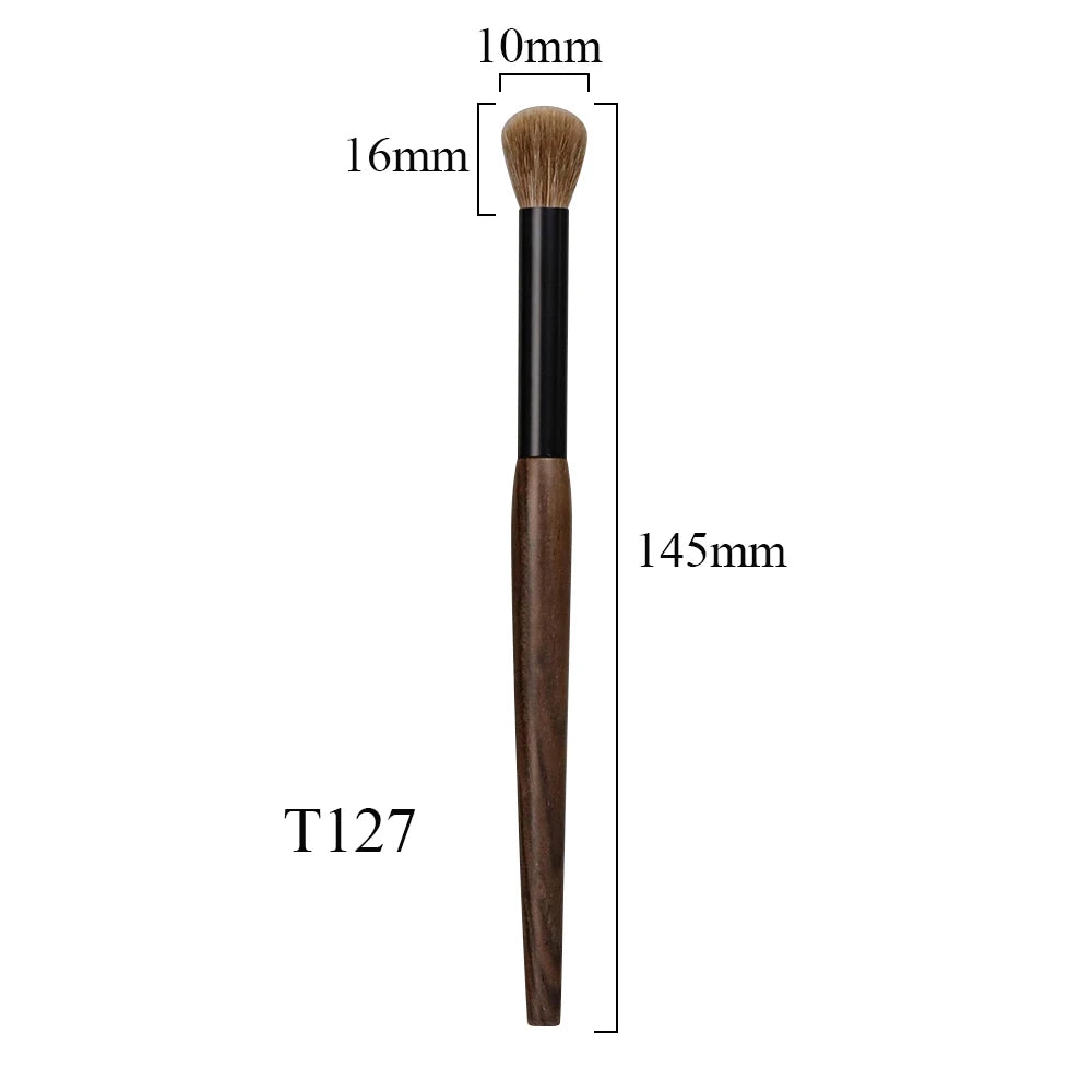 T127 Professional Handmade Makeup Brushes Natural Goat Hair Nose Eye Shadow Blending Brush Short Ebony Wood Handle Make Up Brush