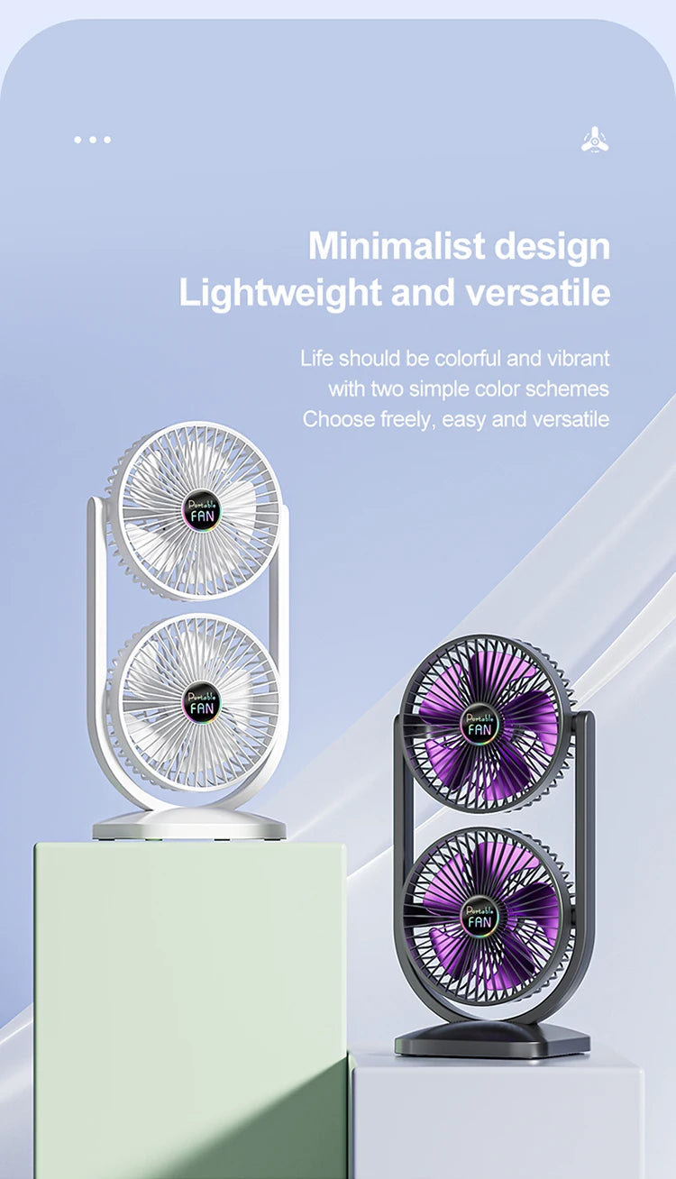 USB Charging Desktop Fan Portable Rotatable Desktop Electric Fan Suitable For Outdoor Picnic Student Dormitory Office Home Use