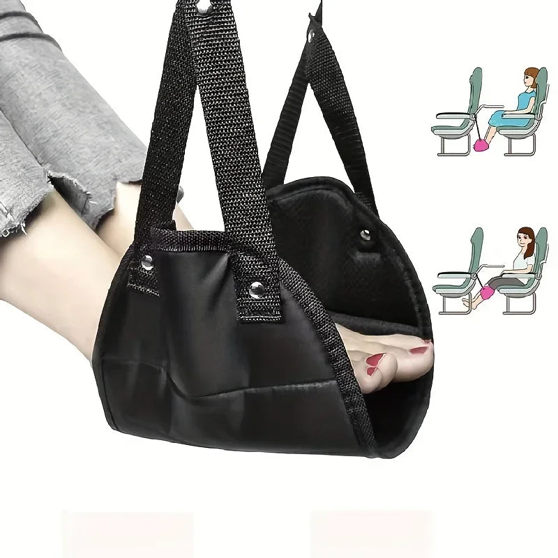 Airplane Footrest With Adjustable Strap
