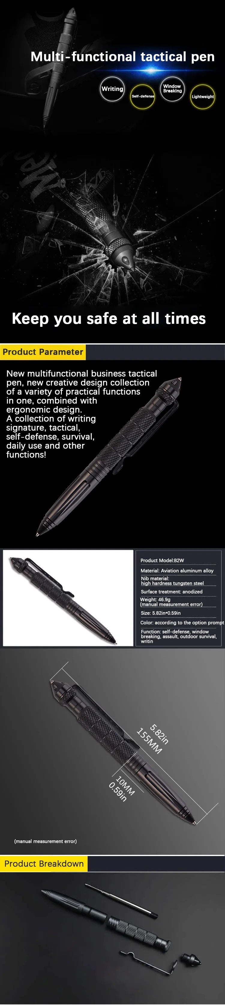 High Quality Metal Military Tactical Pen