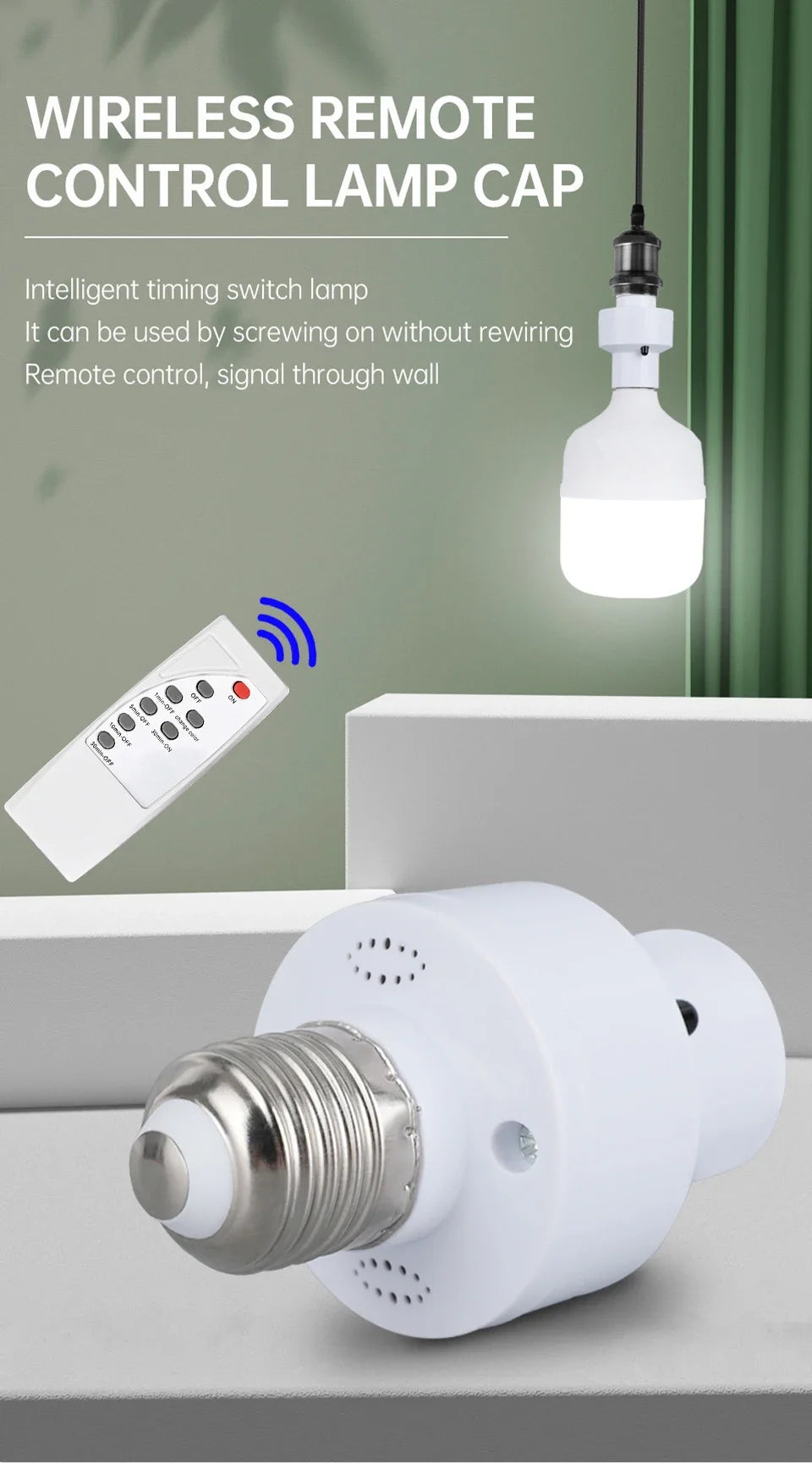 2025 Hot Infrared Remote Control Smart LED Lampholder E27 AC85-265V Universal Socket Timer Color Changing Easy Install for Home