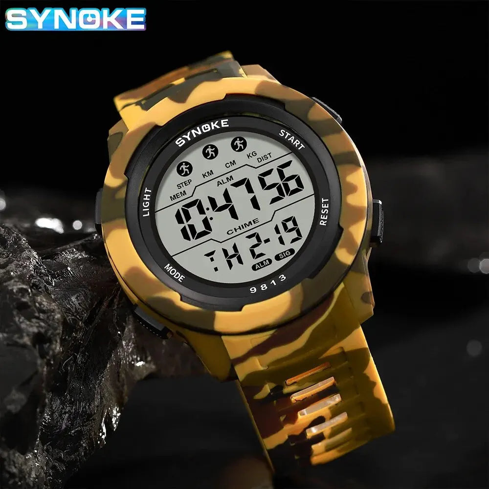 Retro Watch Men Outdoor Sports Multifunctional Waterproof Large Screen Display Luminous LED Digital For Men Fashion