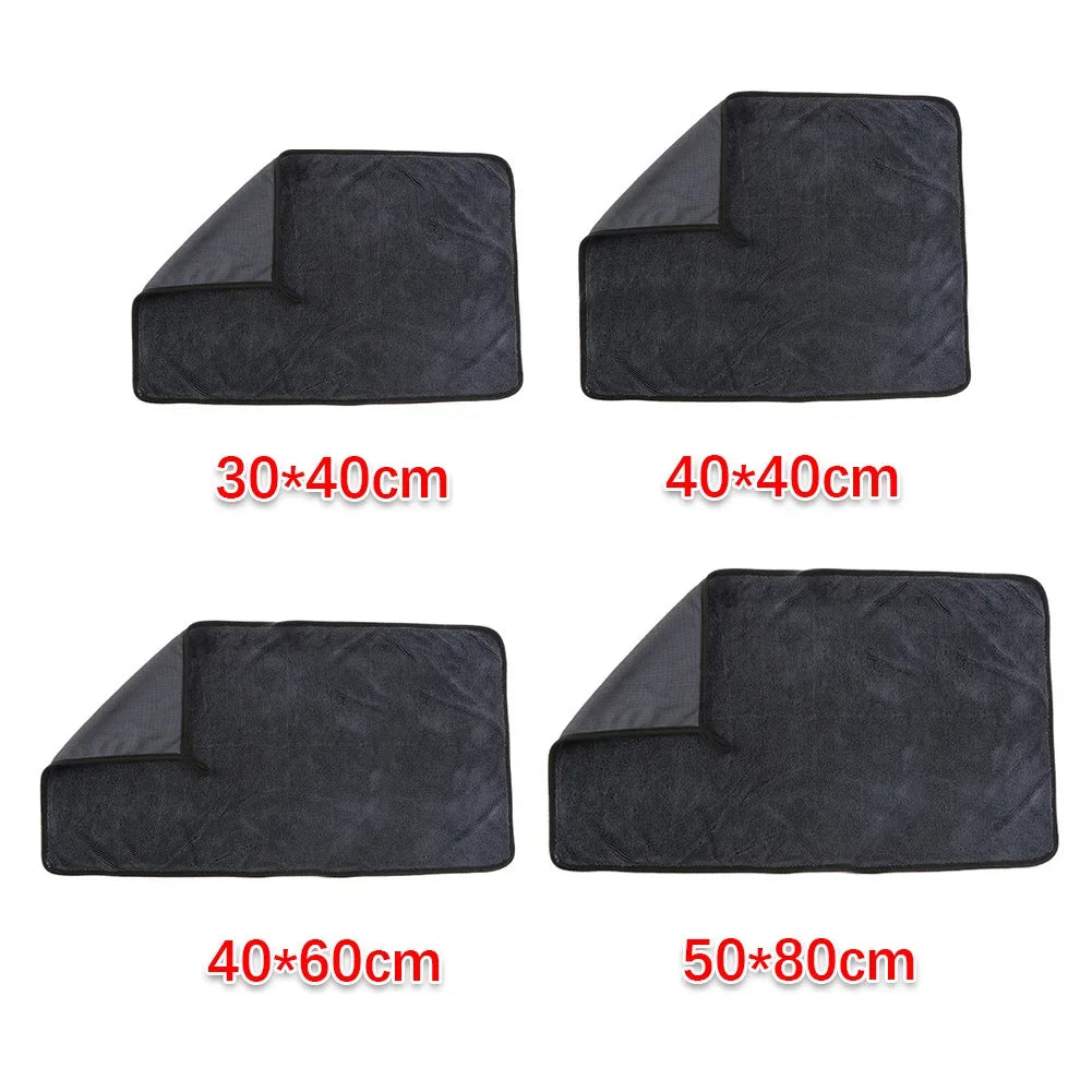 Car Wash Towel 1200GSM Microfiber Double-Sided Ultra Absorbent Car Wash Cloth Cleaning Drying Towel Washing Accessories