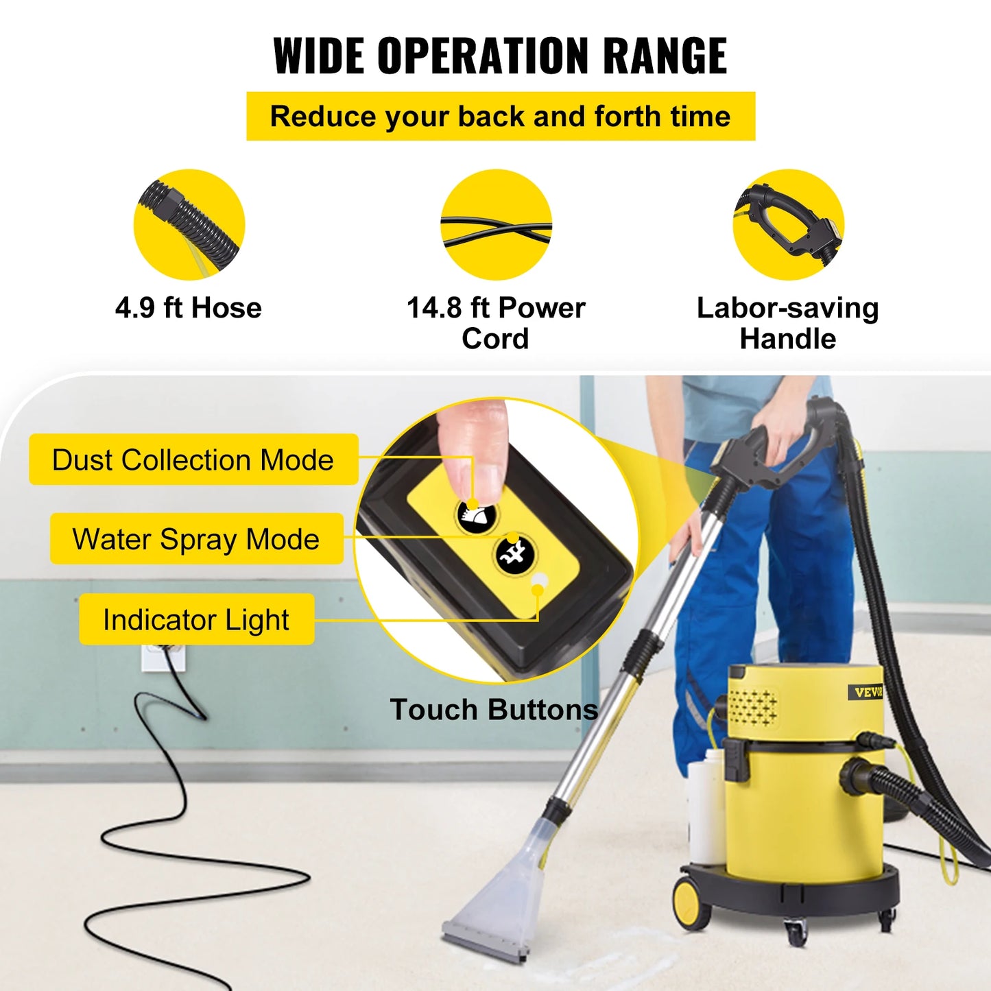 VEVOR Wet Dry Vacuum Cleaner 5.3