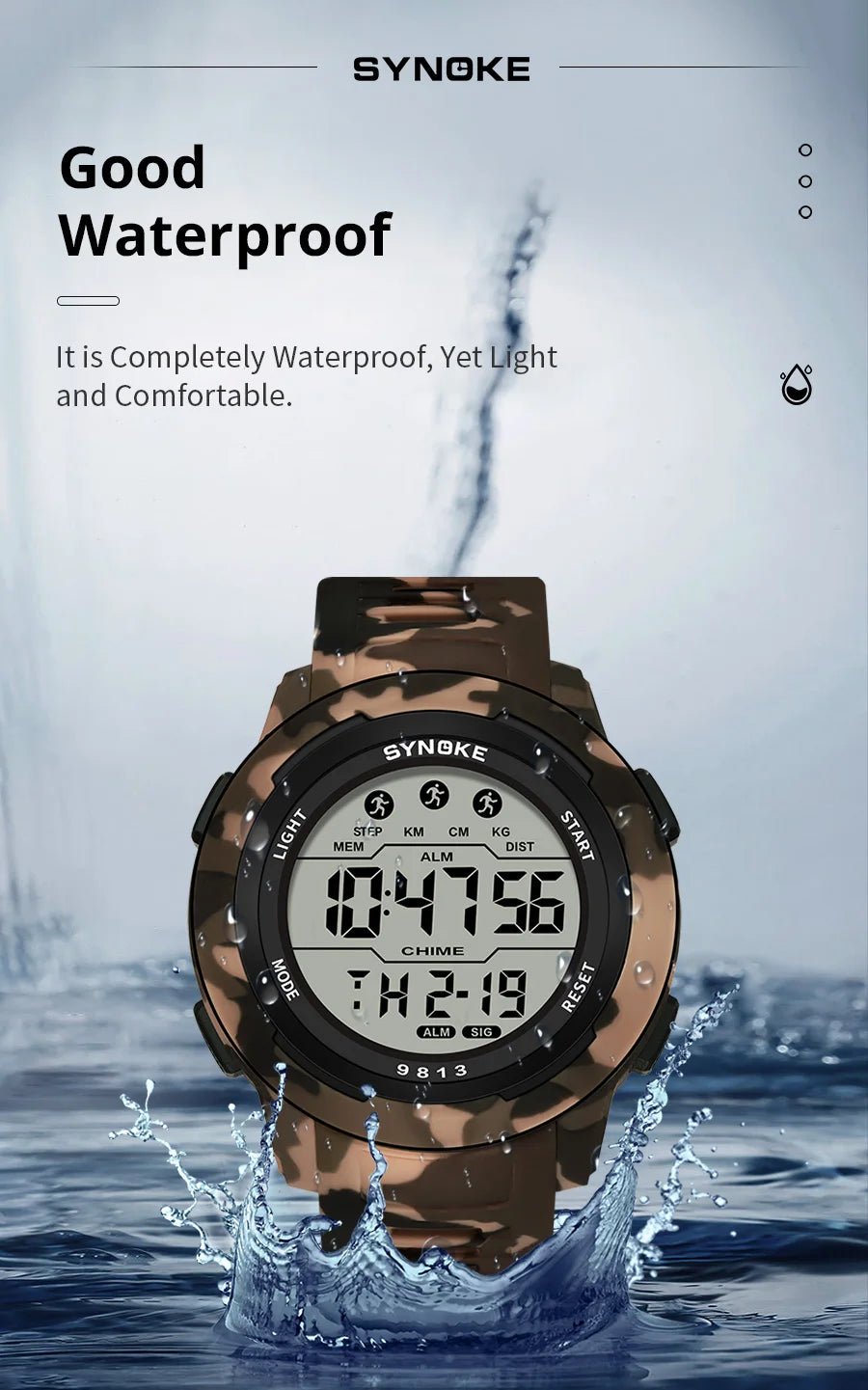Retro Watch Men Outdoor Sports Multifunctional Waterproof Large Screen Display Luminous LED Digital For Men Fashion