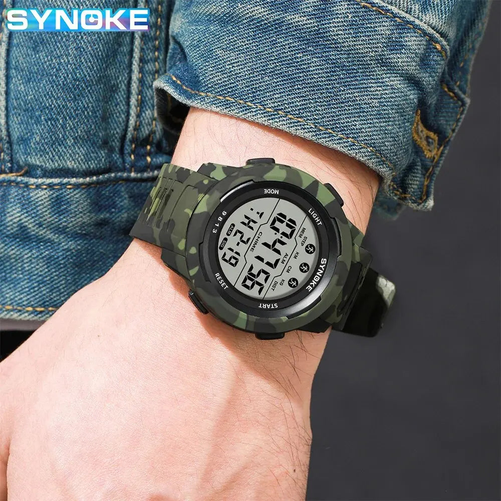 Retro Watch Men Outdoor Sports Multifunctional Waterproof Large Screen Display Luminous LED Digital For Men Fashion