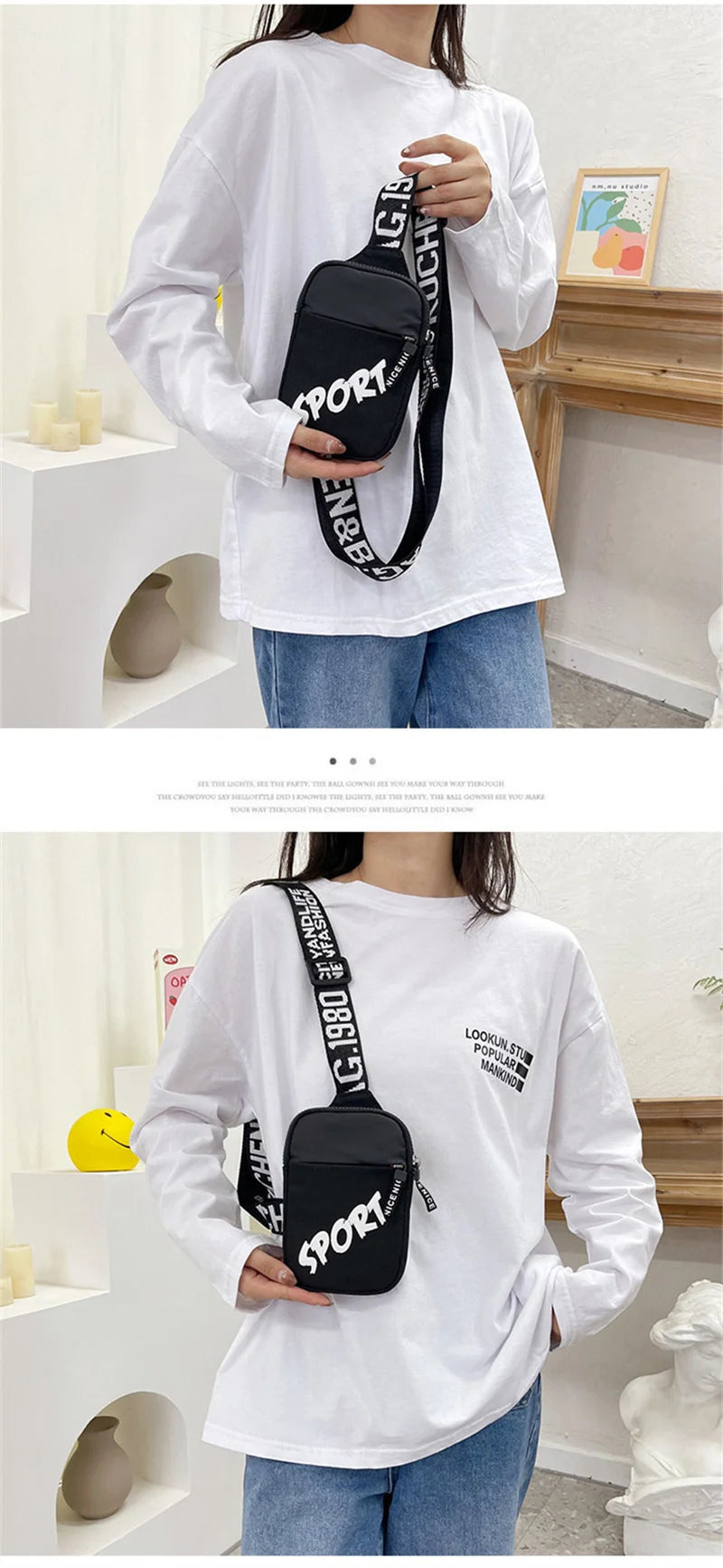 Men's Shoulder Bag INS Trend Waterproof Small Bag Messenger Bag Square Crossbody Bags Bag For Men Sacoche Homme