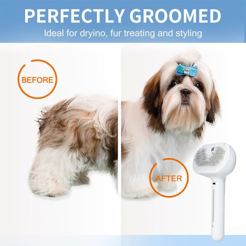 The All-in-One Pet Grooming Mist Brush